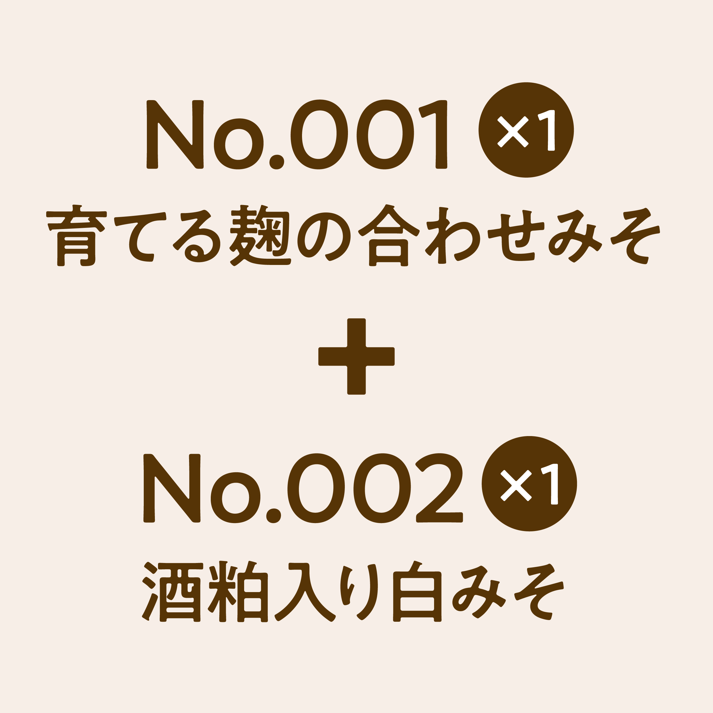 「No.001 育てる麹の合わせみそ 1点」+「No.002 酒粕入り白みそ 1点」セット